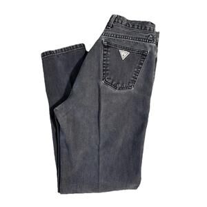 Vintage Women’s Black Guess Tapered Leg Jeans Size 28” Made In USA